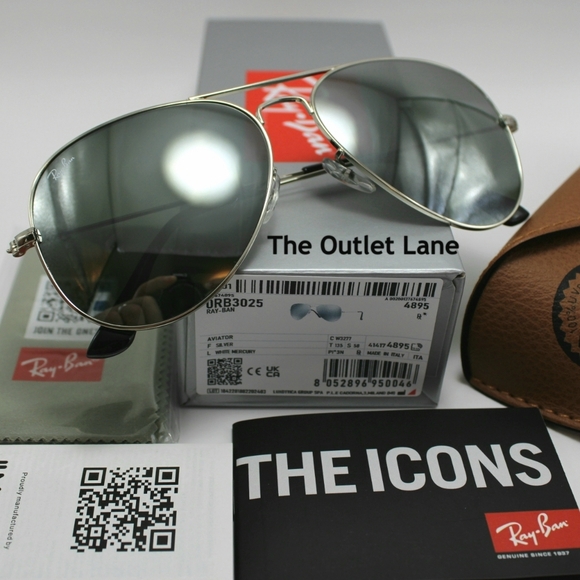 Model Display Ray-Ban Aviator Silver Mirror RB3025 - Picture 1 of 16